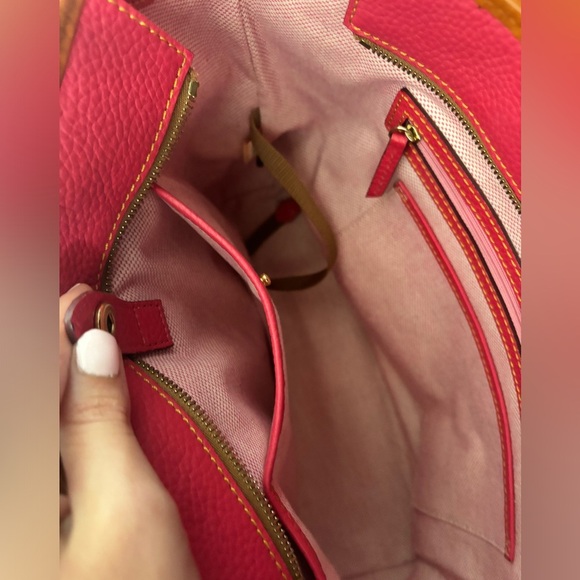 Dooney & Bourke Pebble Leather Charleston Shopper Pink Tote Bag EUC - Picture 4 of 12